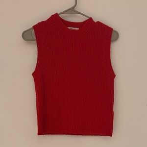 Madewell Cherry Red Knit Sweater Vest